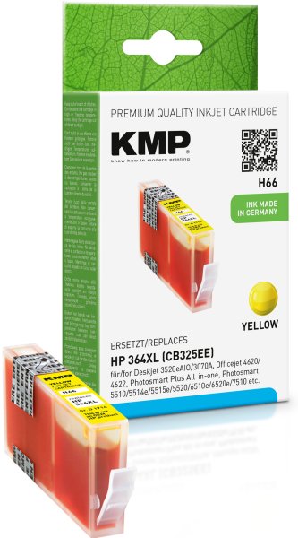 KMP Tintenpatrone H66 (gelb) ersetzt HP 364XL (CB325EE)