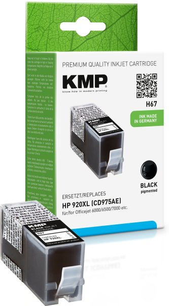 KMP Tintenpatrone H67 (schwarz) ersetzt HP 920XL (CD975AE)