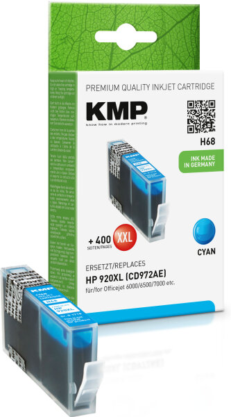 KMP Tintenpatrone H68 (cyan) ersetzt HP 920XL (CD972AE)