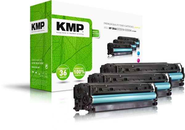 KMP Toner H-T122CMY MULTIPACK ersetzt HP 304A (CC531A, CC532A, CC533A)